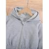 imageFloerns Girls 3 Piece Outfit Crop Tank Top Sweatpants Set with Sweatshirt JacketGrey