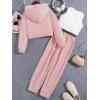 imageFloerns Girls 3 Piece Outfit Crop Tank Top Sweatpants Set with Sweatshirt JacketPink