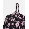 imageFloerns Girls Floral Print Sleeveless Ruched Ruffle Hem A Line Cami Short DressBlack