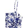 imageFloerns Girls Floral Print Sleeveless Ruched Ruffle Hem A Line Cami Short DressBlue B
