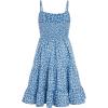 imageFloerns Girls Floral Print Sleeveless Ruched Ruffle Hem A Line Cami Short DressBlue Flower