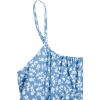 imageFloerns Girls Floral Print Sleeveless Ruched Ruffle Hem A Line Cami Short DressBlue Flower