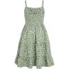imageFloerns Girls Floral Print Sleeveless Ruched Ruffle Hem A Line Cami Short DressGreen Floral