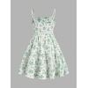 imageFloerns Girls Floral Print Sleeveless Ruched Ruffle Hem A Line Cami Short DressMint Green