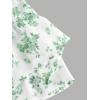 imageFloerns Girls Floral Print Sleeveless Ruched Ruffle Hem A Line Cami Short DressMint Green