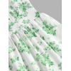 imageFloerns Girls Floral Print Sleeveless Ruched Ruffle Hem A Line Cami Short DressMint Green