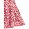 imageFloerns Girls Floral Print Sleeveless Ruched Ruffle Hem A Line Cami Short DressRed