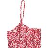 imageFloerns Girls Floral Print Sleeveless Ruched Ruffle Hem A Line Cami Short DressRed
