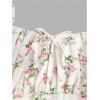 imageFloerns Girls Floral Print Sleeveless Ruched Ruffle Hem A Line Cami Short DressWhite Ivory
