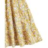 imageFloerns Girls Floral Print Sleeveless Ruched Ruffle Hem A Line Cami Short DressYellow White