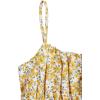 imageFloerns Girls Floral Print Sleeveless Ruched Ruffle Hem A Line Cami Short DressYellow White
