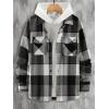 imageFloerns Mens Plaid Flannel Shirts Long Sleeve Regular Fit Button Down Causal ShirtsBlack Grey White