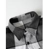 imageFloerns Mens Plaid Flannel Shirts Long Sleeve Regular Fit Button Down Causal ShirtsBlack Grey White