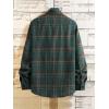 imageFloerns Mens Plaid Flannel Shirts Long Sleeve Regular Fit Button Down Causal ShirtsDark Green Plaid