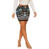 imageFloerns Womens Boho Floral Embroidered Casual Bodycon Short Mini SkirtBlack Multi