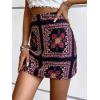 imageFloerns Womens Boho Floral Embroidered Casual Bodycon Short Mini SkirtRed Multi