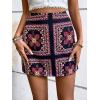 imageFloerns Womens Boho Floral Embroidered Casual Bodycon Short Mini SkirtRed Multi