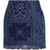 imageFloerns Womens Stretchy Elastic Waist Print Boho Mini SkirtBlue Paisley