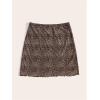 imageFloerns Womens Stretchy Elastic Waist Print Boho Mini SkirtBrown Leopard