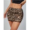 imageFloerns Womens Stretchy Elastic Waist Print Boho Mini SkirtDark Brown