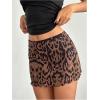 imageFloerns Womens Stretchy Elastic Waist Print Boho Mini SkirtLeopard