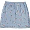 imageFloerns Womens Stretchy Elastic Waist Print Boho Mini SkirtLight Blue