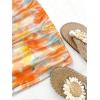 imageFloerns Womens Stretchy Elastic Waist Print Boho Mini SkirtOrange