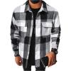 imageFloerns Mens Plaid Flannel Shirts Long Sleeve Regular Fit Button Down Causal ShirtsWhite Ivory Black