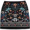 imageFloerns Womens Boho Floral Embroidered Casual Bodycon Short Mini SkirtBlack