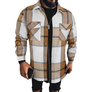 imageFloerns Mens Plaid Flannel Shirts Long Sleeve Regular Fit Button Down Causal ShirtsGinger and White