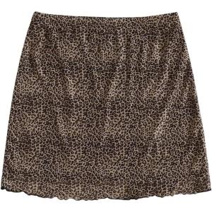 imageFloerns Womens Stretchy Elastic Waist Print Boho Mini SkirtBrown Leopard