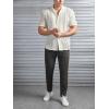 imageFloerns Mens Summer Crochet Knit Shirts Short Sleeve Button Down Shirt Hawaiian Shirt Vacation Beach ShirtsBeige Solid