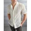 imageFloerns Mens Summer Crochet Knit Shirts Short Sleeve Button Down Shirt Hawaiian Shirt Vacation Beach ShirtsBeige Solid