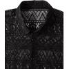 imageFloerns Mens Summer Crochet Knit Shirts Short Sleeve Button Down Shirt Hawaiian Shirt Vacation Beach ShirtsBlack Jade