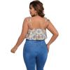 imageFloerns Womens Plus Size Boho Printed Tie Shoulder Sleeveless Hanky Hem Cami TopWhite Paisley