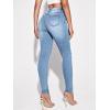 imageFloerns Womens Ripped High Waist Skinny Jeans Distressed Stretchy Curvy Denim PantsLight Blue Solid