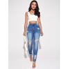 imageFloerns Womens Ripped High Waist Skinny Jeans Distressed Stretchy Curvy Denim PantsMedium Wash Blue