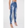 imageFloerns Womens Ripped High Waist Skinny Jeans Distressed Stretchy Curvy Denim PantsPale Blue
