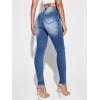 imageFloerns Womens Ripped High Waist Skinny Jeans Distressed Stretchy Curvy Denim PantsPale Blue