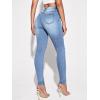 imageFloerns Womens Ripped High Waist Skinny Jeans Distressed Stretchy Curvy Denim PantsPastel Blue