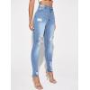 imageFloerns Womens Ripped High Waist Skinny Jeans Distressed Stretchy Curvy Denim PantsPastel Blue