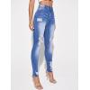 imageFloerns Womens Ripped High Waist Skinny Jeans Distressed Stretchy Curvy Denim PantsSkinny Blue