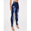 imageFloerns Womens Ripped High Waist Skinny Jeans Distressed Stretchy Curvy Denim PantsSkinny Deep Blue