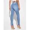 imageFloerns Womens Ripped High Waist Skinny Jeans Distressed Stretchy Curvy Denim PantsSkinny Light Blue