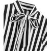 imageFloerns Womens Sleeveless Bow Tie Striped Summer Chiffon Blouse TopA Black White