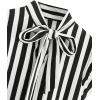imageFloerns Womens Sleeveless Bow Tie Striped Summer Chiffon Blouse TopA Black White