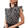 imageFloerns Womens Sleeveless Bow Tie Striped Summer Chiffon Blouse TopBlack Multi