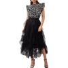 imageFloerns Womens Sleeveless Bow Tie Striped Summer Chiffon Blouse TopBlack Multi