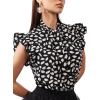 imageFloerns Womens Sleeveless Bow Tie Striped Summer Chiffon Blouse TopBlack Multi