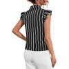 imageFloerns Womens Sleeveless Bow Tie Striped Summer Chiffon Blouse TopBlack Striped